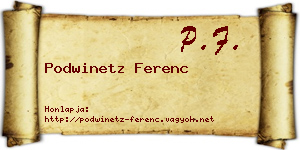 Podwinetz Ferenc névjegykártya